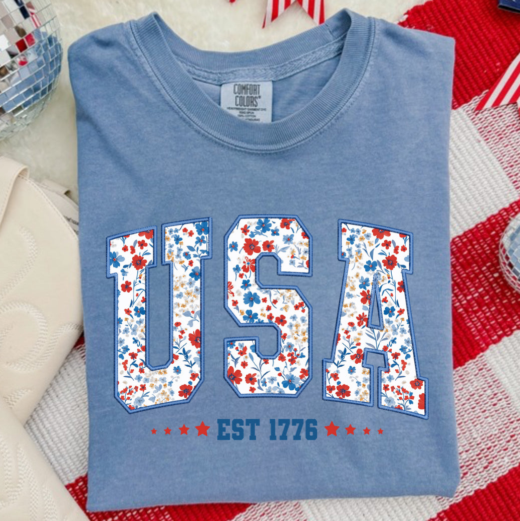 FLORAL USA COMFORT COLOR TEE