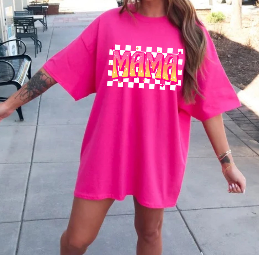 CHECK PINK & ORANGE MAMA (ALL OPTIONS)