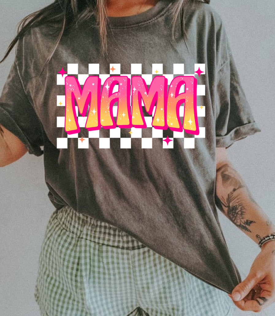 CHECK PINK & ORANGE MAMA (ALL OPTIONS)