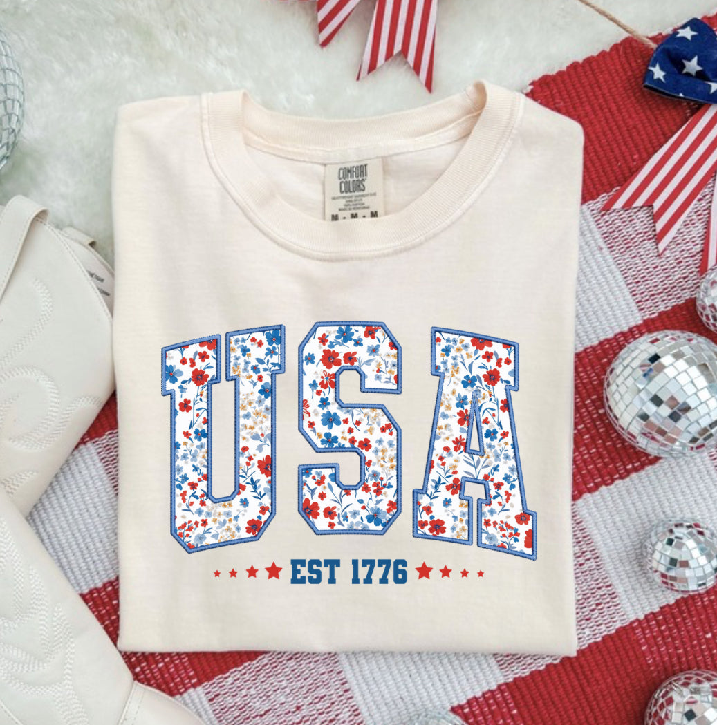 FLORAL USA COMFORT COLOR TEE