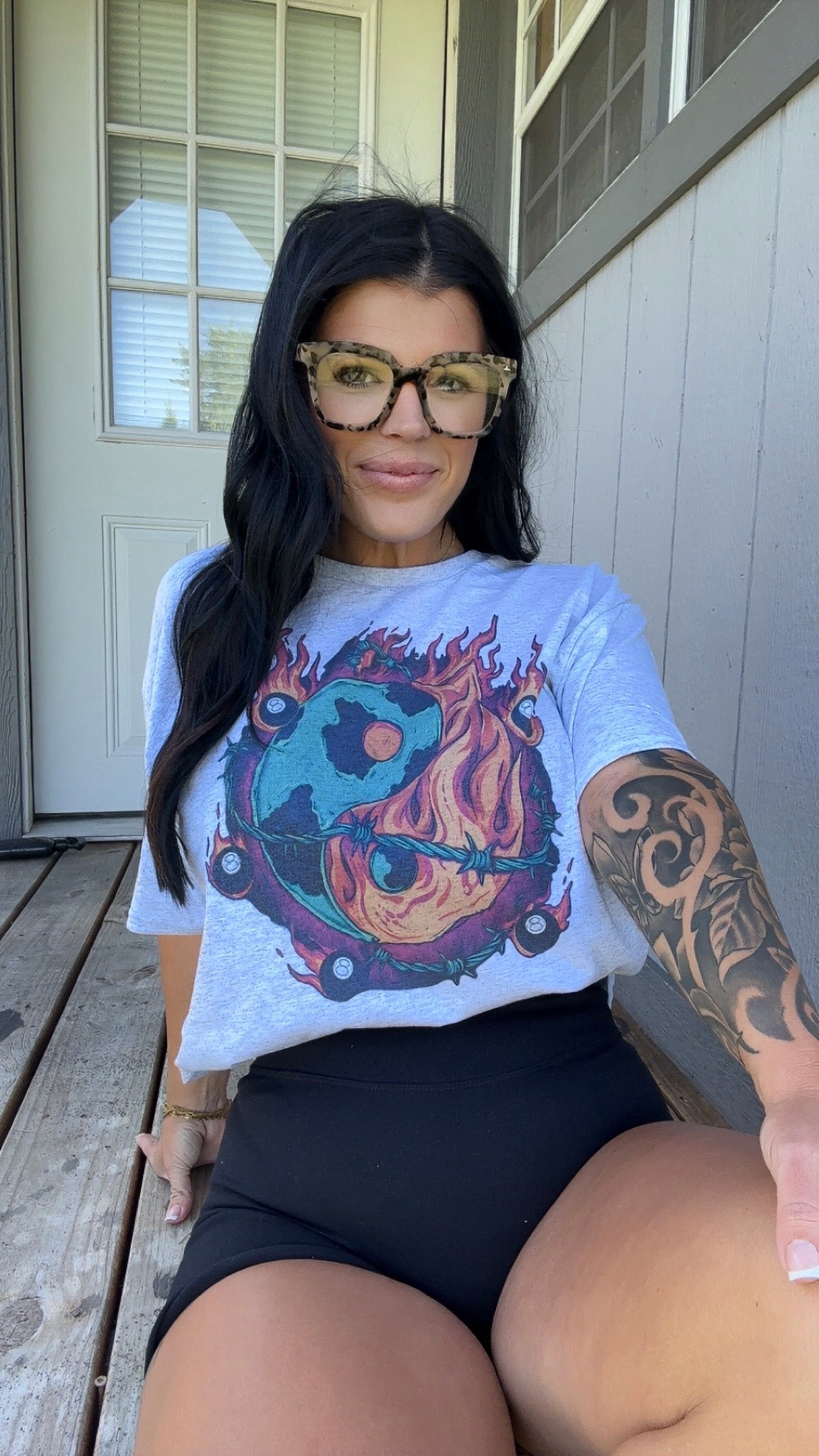 FLAME YING YANG TEE