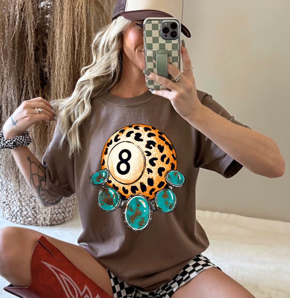 LEOPARD & TURQUOISE 8 BALL (ALL OPTIONS)