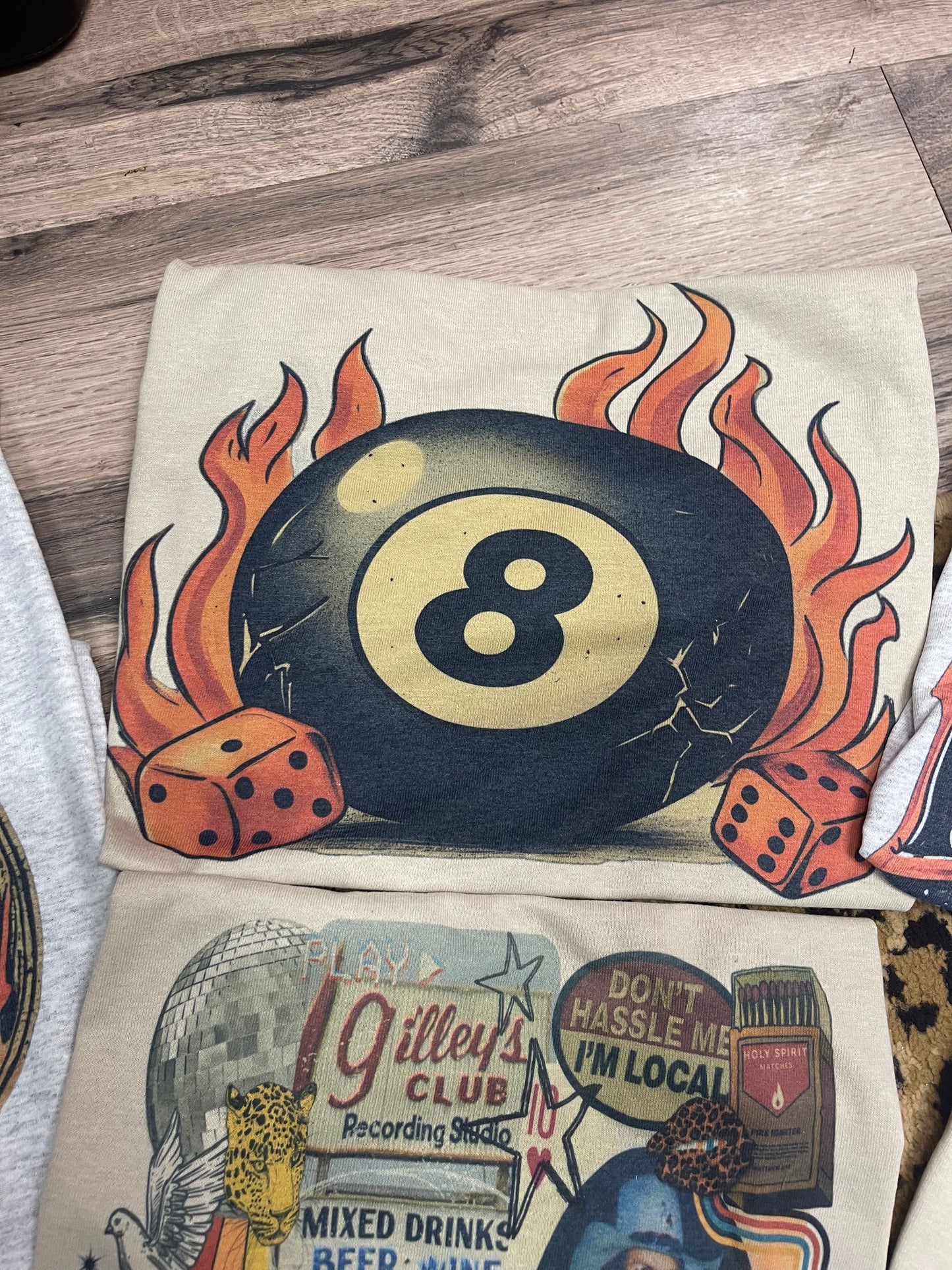 Broke 8 Ball Flame & Dice Tee