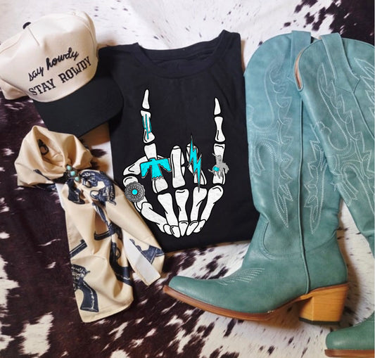 SKELE TURQUOISE RING JERZEE TEE DTF