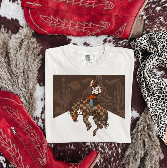 CHECKERED BRONC RIDER COMFORT COLOR TEE