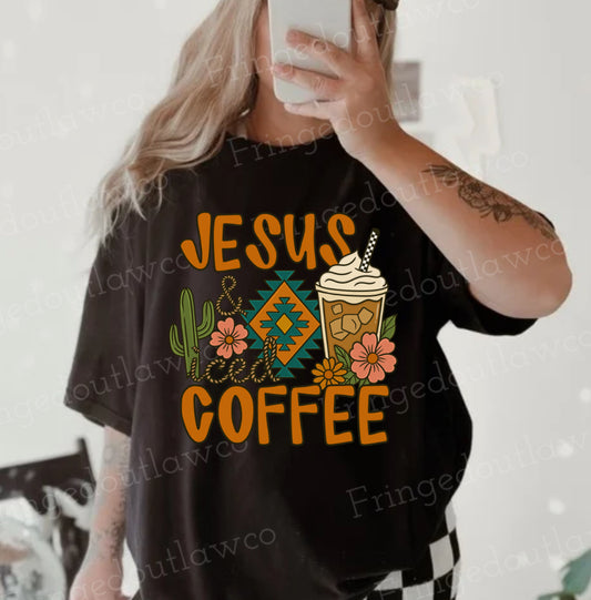JESUS & ICED COFFEE JERZEE TEE