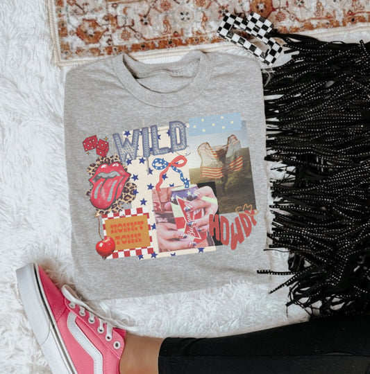 WILD RED WHITE & BLUE COLLAGE (ALL OPTIONS)