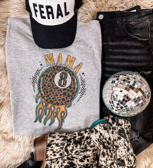 LEOPARD ORANGE TEAL FLAME MAMA SUB TEE