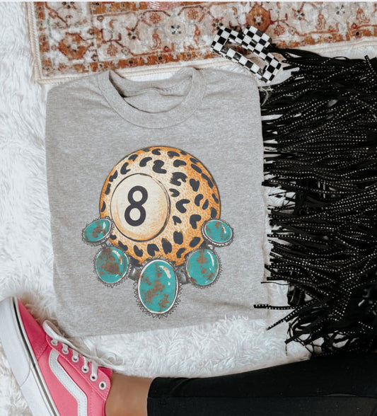 LEOPARD & TURQUOISE 8 BALL (ALL OPTIONS)
