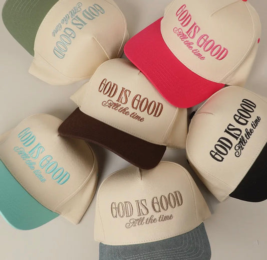 GOD IS GOOD ALL THE TIME EMBROIDERED HAT