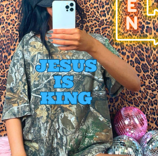 JESUS IS KING CAMO TEE